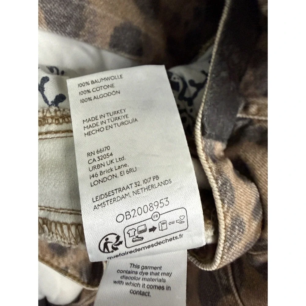 Free People We The Free Good Luck Barrel Jeans Leopard Print 32 OB2008953